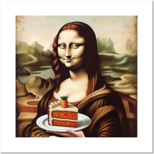 Mona Lisa's Carrot Cake Feast Posters and Art